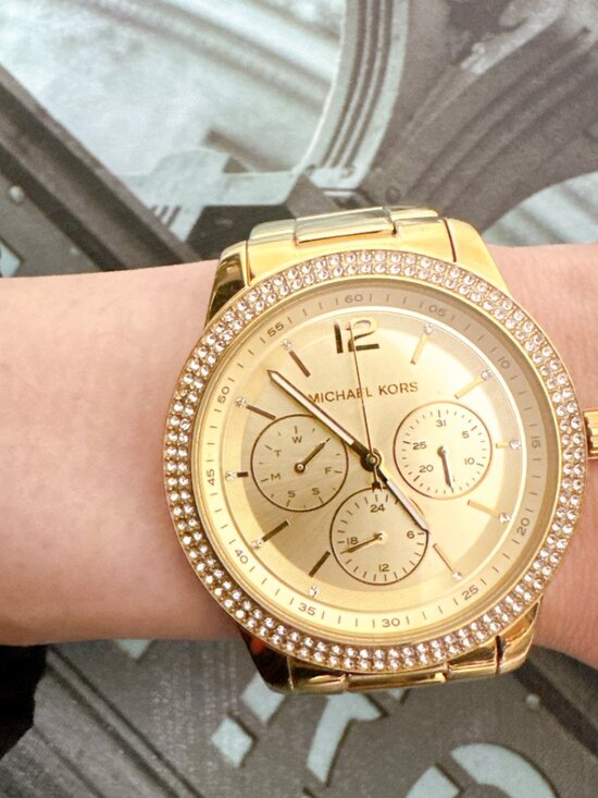Michael Kors MK6927 Tibby Gold Crystals Chronograph Watch main image 5